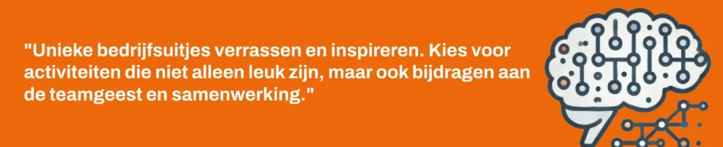 Uitleg dat bedrijfsuitjes bijdragen aan de teamgeest en samenwerking