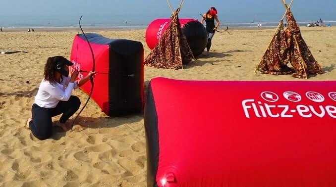 archery tag op het strand