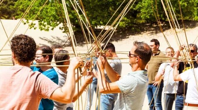 bamboe stieken bedrijfsuitje